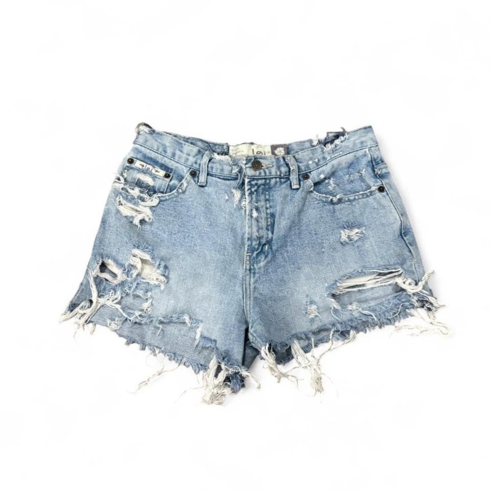 women's light wash distressed cut-off denim jean shorts size 11‎